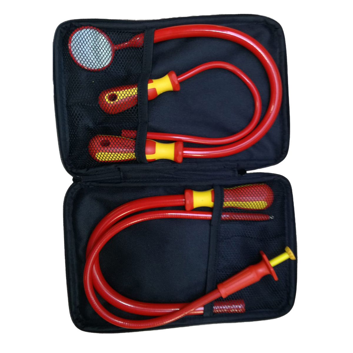 1000 V Werkzeug Set im Reißverschlussetui 2 Magnetheber, Suchspiegel und Krallengreifer