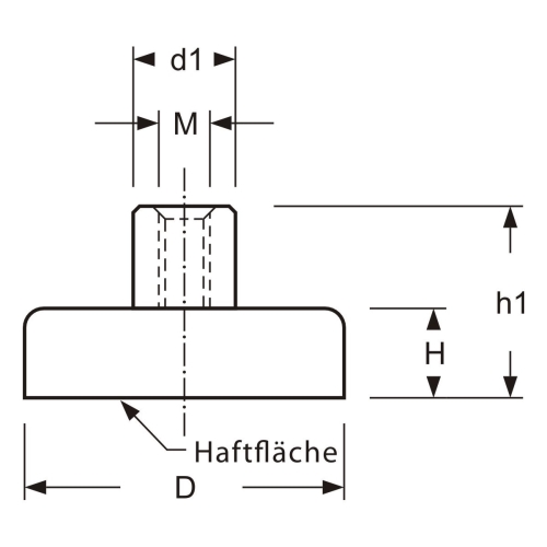 Flachgreifer Hartferrit 10 mm mit Gewindebuchse M3x7